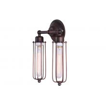 Edison Caged Double Sconce Bla...