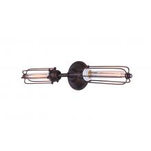 Edison Caged Sconce Inline Double Black