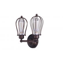 Marconi Small Cage Double Sconce Black