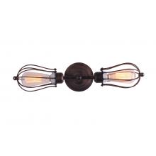 Marconi Small Cage Inline Double Sconce Black