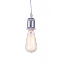 Bare Bulb Filament Pendant Polished Nickel