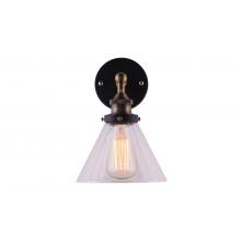 Clear Glass Funnel Filament Wall Lamp