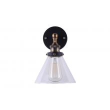 Clear Glass Funnel Filament Wall Lamp