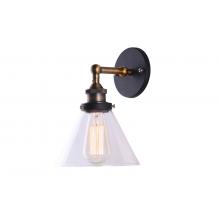 Clear Glass Funnel Filament Wall Lamp