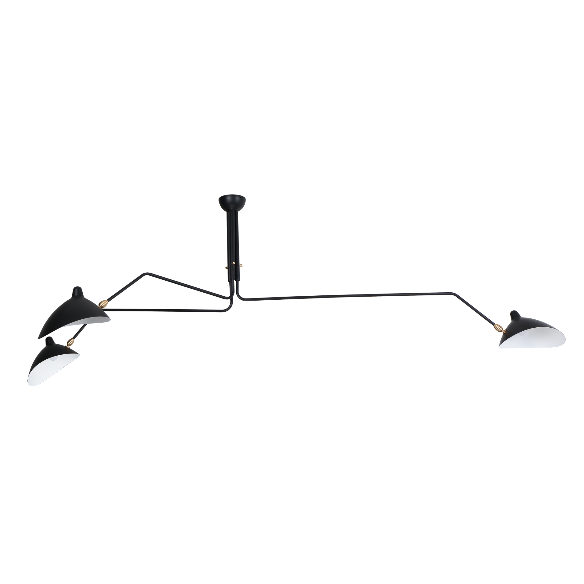 Three Arm Ceiling Lamp Serge Mouille France Design Pendant Modern
