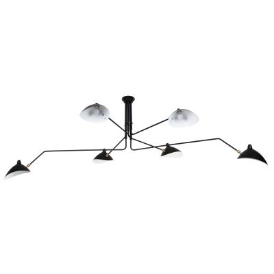 Six-Arm Ceiling Lamp Serge Mouille France Design