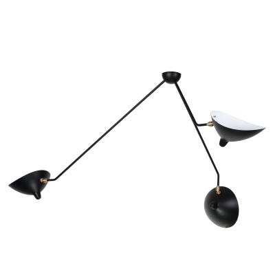 Three-Arm Ceiling Lamp Serge Mouille France Design
