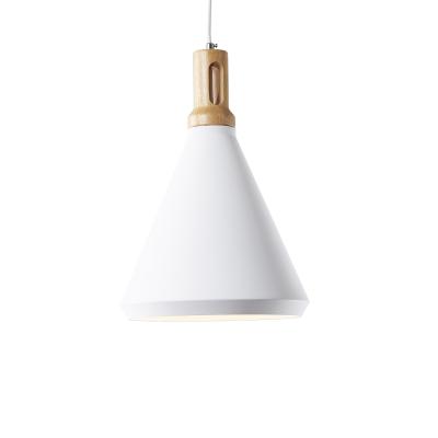 Aluminum wood Pendant Light A white-8426s