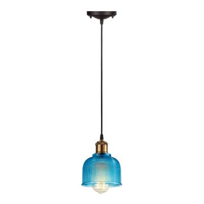 Tulip Glass Pendant Lamp - Blue/BLACK-8606S-BE/BK