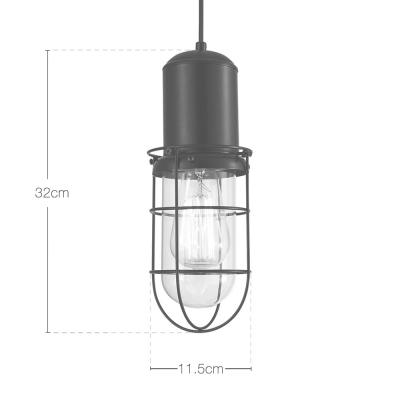 Portside Caged Pendant Light - Black-8613S