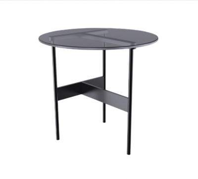 Carbon Steel Glass Sidee Table