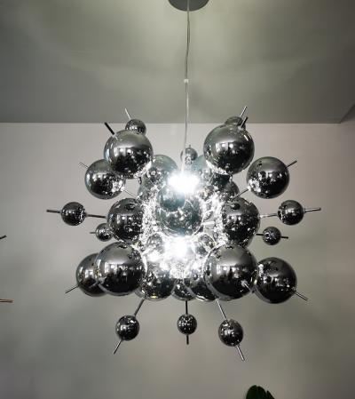 Smoke Gray Glass Bubble Pendant Lamp