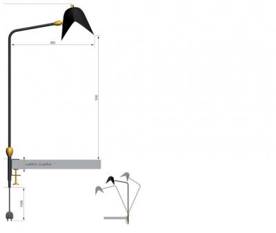 Serge Mouille Agrafée Desk Lamp