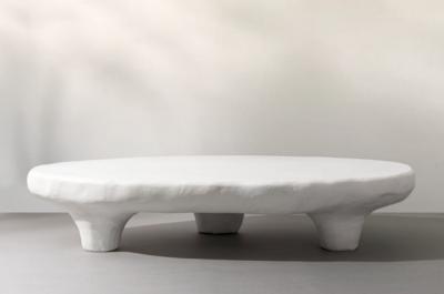 Short Tripod White Coffee Table